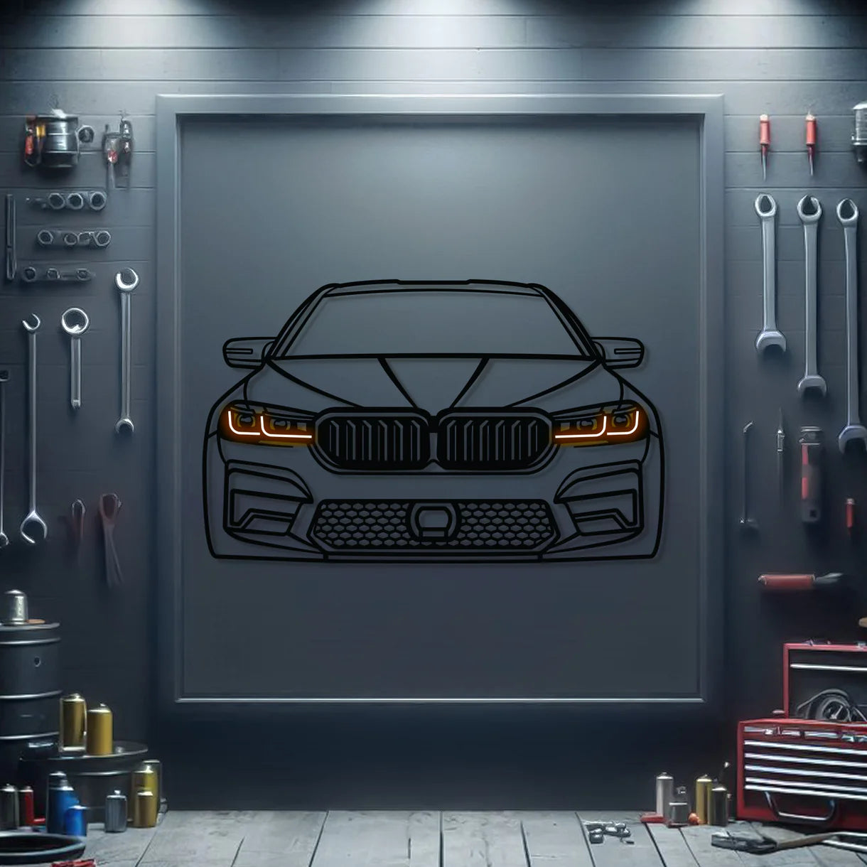 Art Mural BMW M5 - Décoration Garage Néon